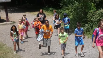 a group of campers outside