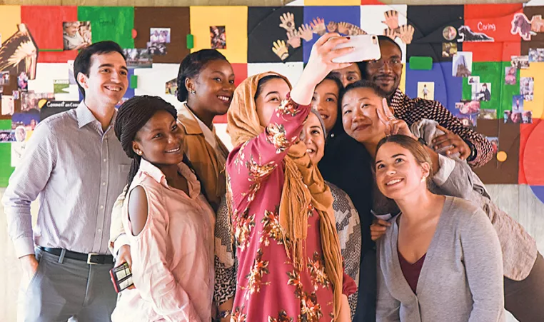 Group of Adults takes a selfie