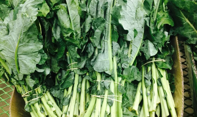 A basket of fresh green produce